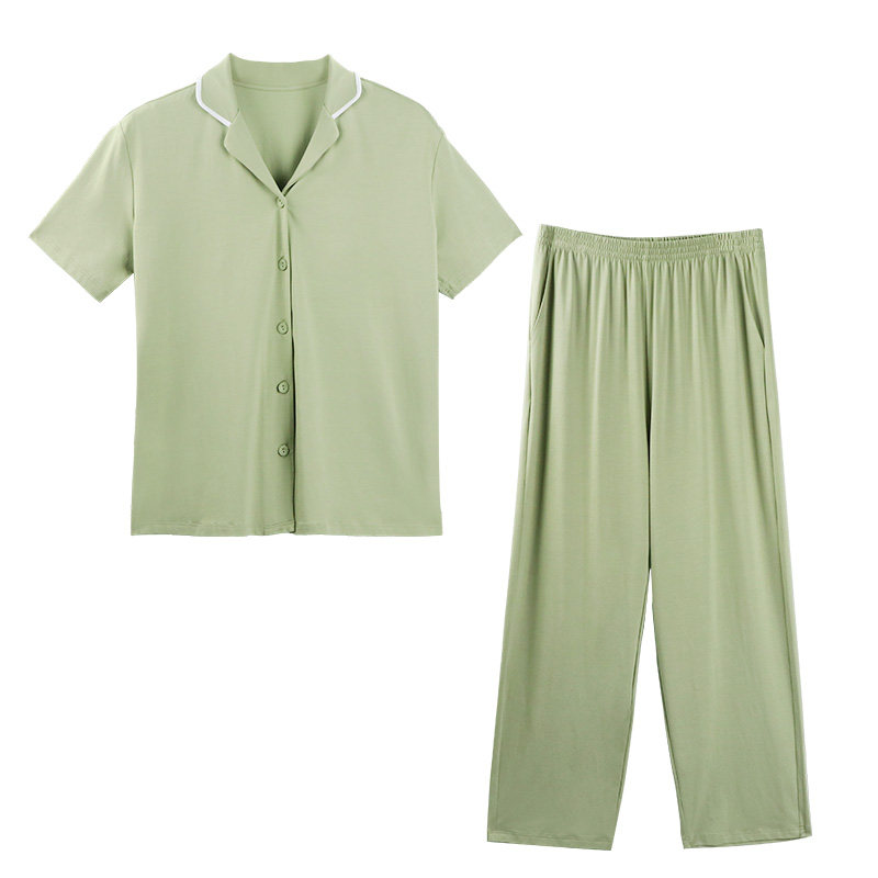 犇业男女莫代尔棉翻领家居服舒适