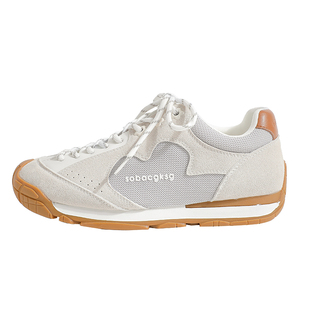 真皮~骄屿内增高红色德训鞋女2025新款厚底百搭休闲鞋运动阿甘鞋