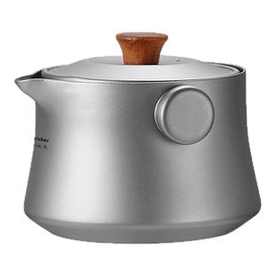便携旅行纯钛茶具套装茶杯新款双层防烫泡茶器户外露营钛合金杯子
