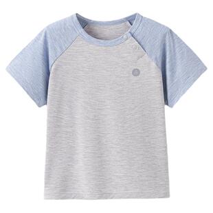 babylove宝宝家居服套装夏季薄款竹丽尔短袖t恤防蚊裤儿童空调服