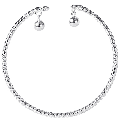 纯银脚镯铃铛以旧换新开口调节