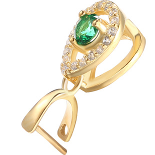 DIY配件吊坠扣子 S925银吊坠扣瓜子扣头翡翠玉器水晶夹扣项链卡扣