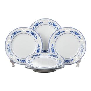 景德镇官方陶瓷无铅釉中青花玲珑餐具红叶中式家用吃饭碗菜盘套装