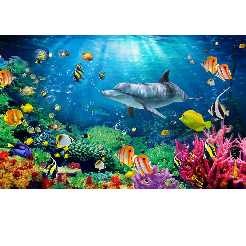 海底世界海报贴纸金鱼缸装饰画