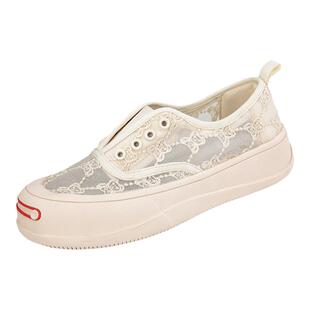 Tt&Mm/汤姆斯蕾丝休闲网鞋一脚蹬板鞋软底夏季网面透气单网潮女鞋