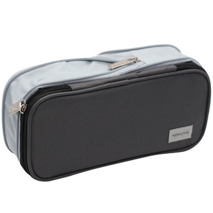 日本KOKUYO国誉格子印象笔袋可扩展开双层追星女孩笔袋淡彩曲奇铅笔盒新品大容量学生双层文具收纳盒ins日系