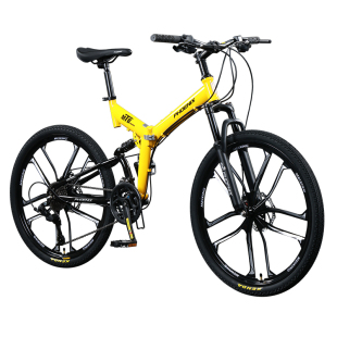 凤凰正品软尾折叠山地自行车男女青少年变速越野减震单车学生赛车
