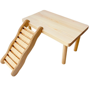 仓鼠笼造景平台大号方桌宠物 二层实木阁楼芦丁鸡金丝熊爬梯玩具