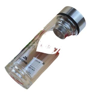 明霞双层玻璃杯男士水杯隔热便携杯子泡茶杯带滤网印字定制MX3364