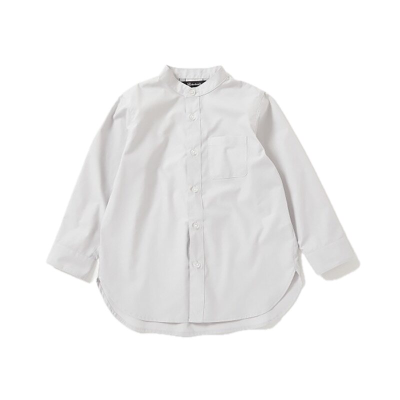 日本 devirock 2025秋男童学院风绅士礼服小立领翻领条纹长袖衬衫