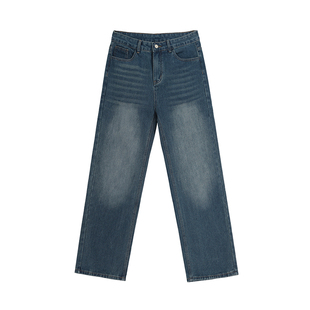 MRCYC秋季情侣牛仔裤子韩系潮流直筒裤男女cleanfit宽松阔腿长裤