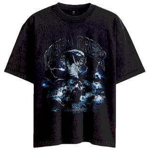 【眼镜蛇乐队】HM男装女装T恤25春季宽松重磅摇滚印花上衣1262292