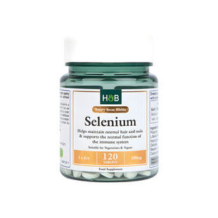 英国HB荷柏瑞硒元素营养片成人女性补硒片剂200ug护发护甲官方