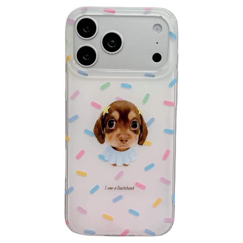 MoreRex 趣味ins彩带裙子腊肠狗适用苹果18手机壳小众iphone17promax新款18pro全包15防摔保护套14女16超好看