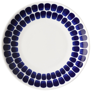 现货芬兰Arabia 24h小时复古蓝陶瓷杯Tuokio蓝色花瓣餐盘碗咖啡杯