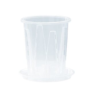 透明控根蝴蝶兰花盆塑料透气圆形花盆镂空青山花盆家用大号石斛盆