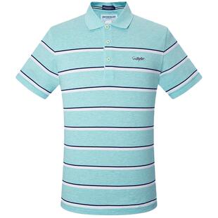 斯密特保罗夏季横条纹POLO衫男短袖宽松针织翻领薄款上衣撞色T恤