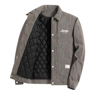 吉普JEEP棉服男士冬季外套中长款潮牌棉衣加绒加厚潮流保暖面