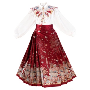 汉服女童2026春秋新款儿童马面裙母女亲子装国风中式刺绣云肩唐装