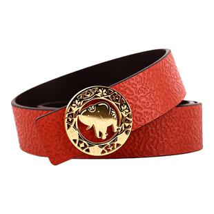 品牌奢侈金扣皮带高级设计百搭配饰年轻人女士时尚装饰真皮腰带潮