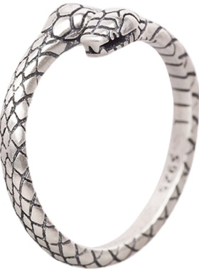 复古风纯银平安招财属蛇戒指