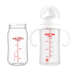 婴儿宽口奶瓶瓶身 适配宝宝贝亲宽口径玻璃奶瓶瓶身配件160/240ml