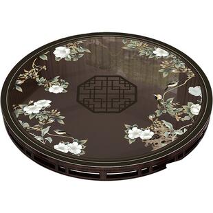 新中式风格软玻璃圆桌垫防水防油防烫可擦客厅餐桌茶几桌面保护垫