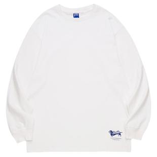 Battles秋季美式街头国潮纯棉长袖T恤男女宽松休闲圆领打底衫上衣