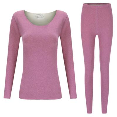 女士无痕发热秋衣秋裤保暖套装冬