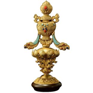 欧斯特铜八吉祥摆件室内家用鎏金精工吉祥八宝桌面一套摆件