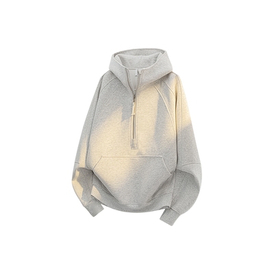 VIISHOW半拉链连帽卫衣男2025秋季新款美式复古重磅感宽松外套潮