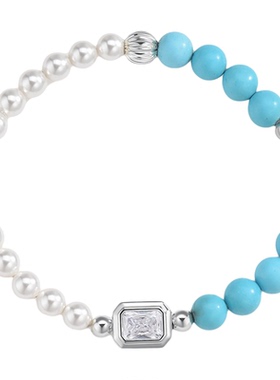 sunshifen绿松石水晶珍珠手串