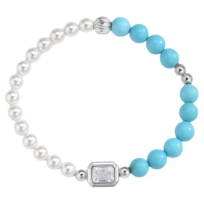 sunshifen绿松石水晶珍珠手串