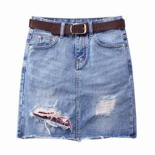 牛仔裙半身裙2024春夏季新款韩版百搭高腰显瘦包裙短裙a字裙子