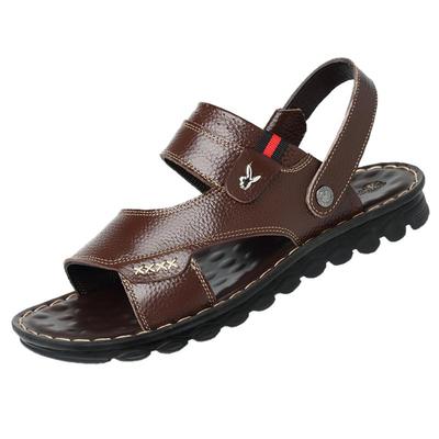 花公子凉鞋男士真皮沙滩鞋凉拖鞋