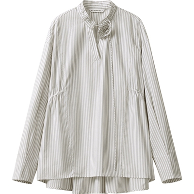 【播奥莱】播春秋花朵气质衬衫女休闲宽松立领衬衣DDR3HD5005