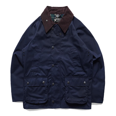 老钱风防水翻领无蜡猎装风衣外套