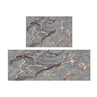 北欧风厨房地垫防滑防油可擦免清洗地毯耐脏大理石纹脚垫垫子吸水