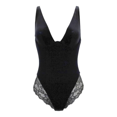 ANNEBRA连体内衣女性感深V蕾丝露背新年红色有胸垫吊带上衣Velvet