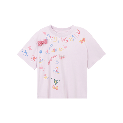 布丁哈鲁夏装立体蝴蝶结短袖T恤