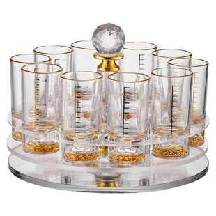 轻奢高档白酒杯套装家用白酒分酒器带刻度二两酒杯水晶玻璃烈酒杯