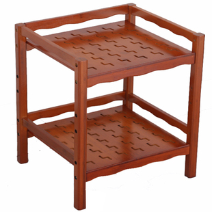 隔板可调楠竹茶杯架电饭煲架厨房置物架实木水桶烧水壶茶具壶架子