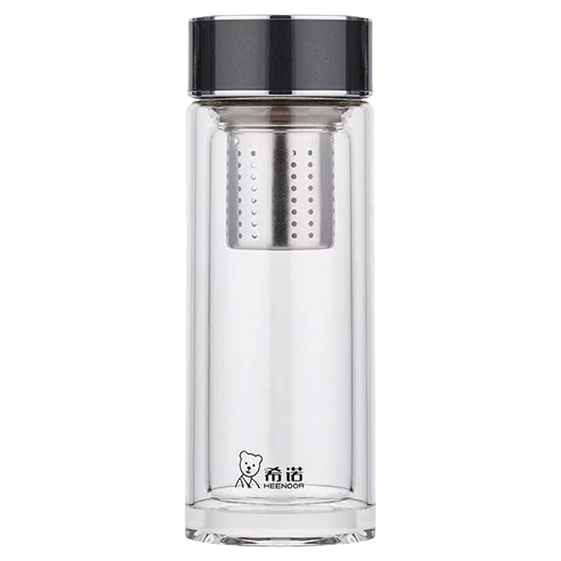希诺双层玻璃杯男泡茶杯玉石杯子