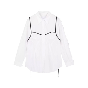 pushBUTTON秋冬女士绑带背部镂空长袖衬衫衬衣银泰百货 301604
