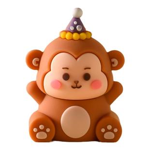 轩然焙焙十二生肖动物生日蛋糕装饰小熊小兔老虎猴子卡通软胶摆件