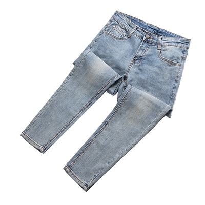 秋季男士小脚九分牛仔裤韩版