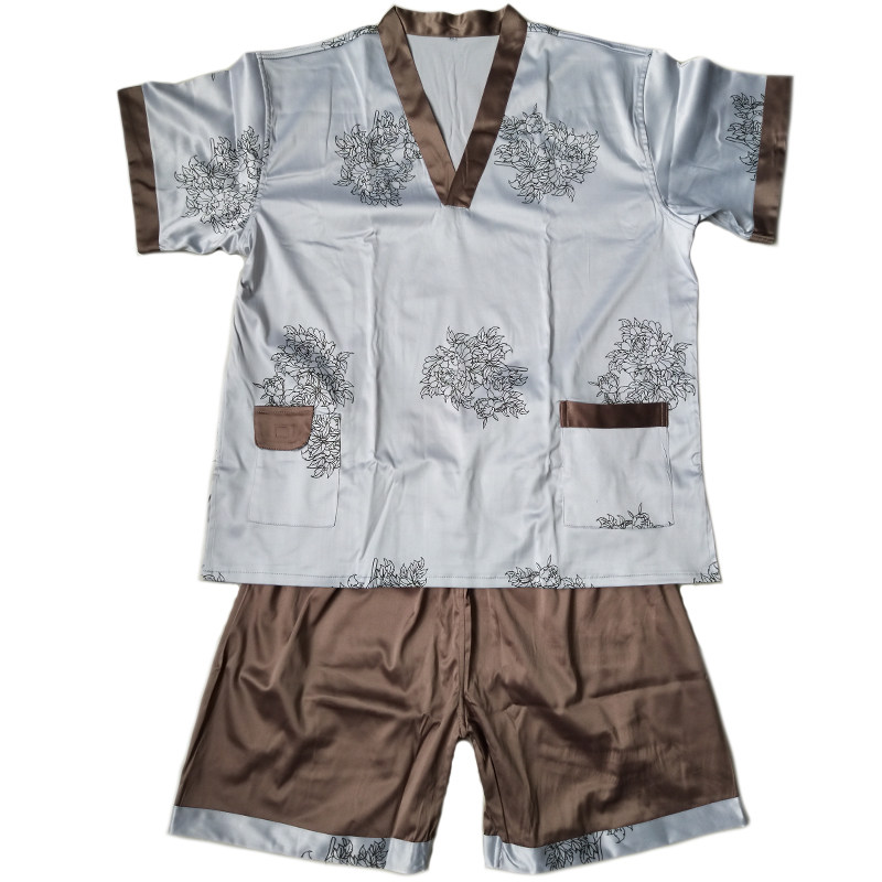高端浴服男纯棉贡缎加肥加大码汗蒸服酒店桑拿足疗按摩服家居养生