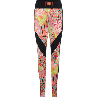 Ruco Line如卡莱 春夏新款时尚花色印花裤女弹力修身长裤子