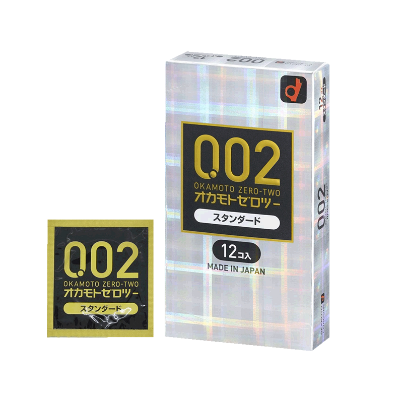 日本冈本OKAMOTO超薄002避孕套0.02非乳胶聚氨酯中大安全无味12只