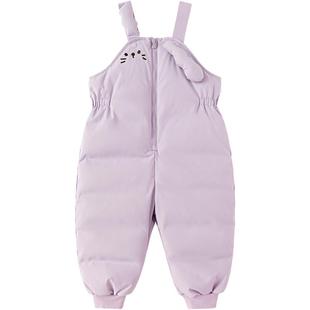 【商场同款】巴拉巴拉女童羽绒裤宝宝背带裤冬装2025新款童装裤子